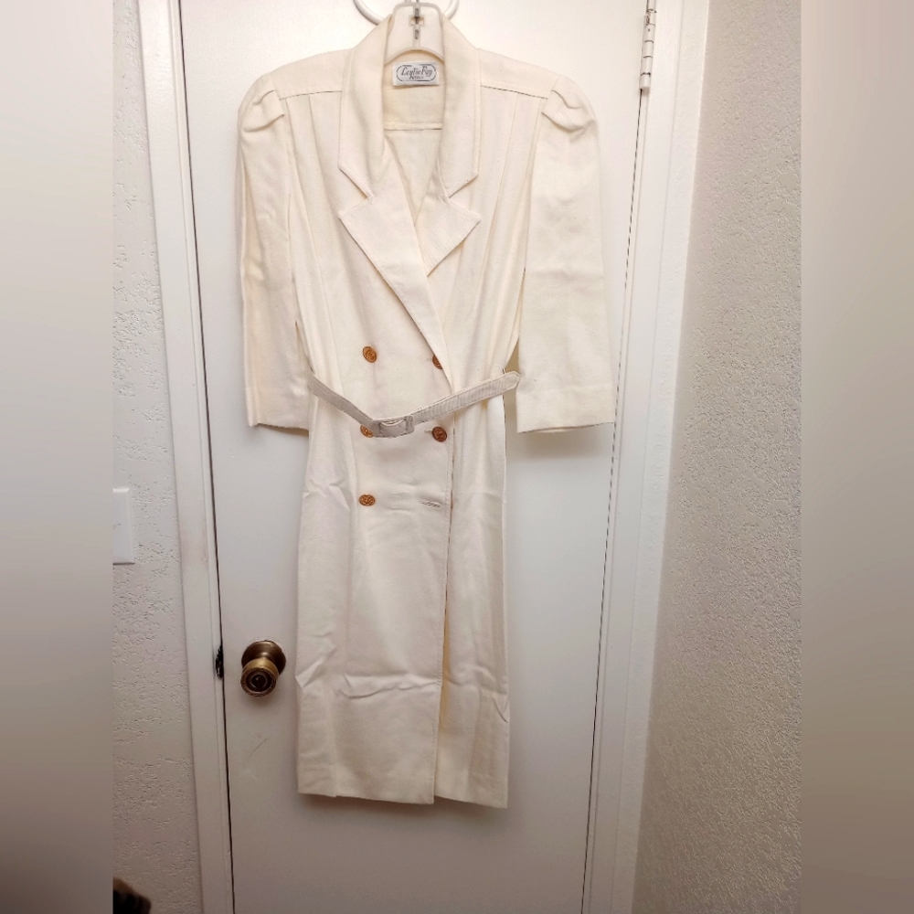 Leslie Fay Petite VINTAGE Blazer Dress  in Black / Cream Women's Sz 4P